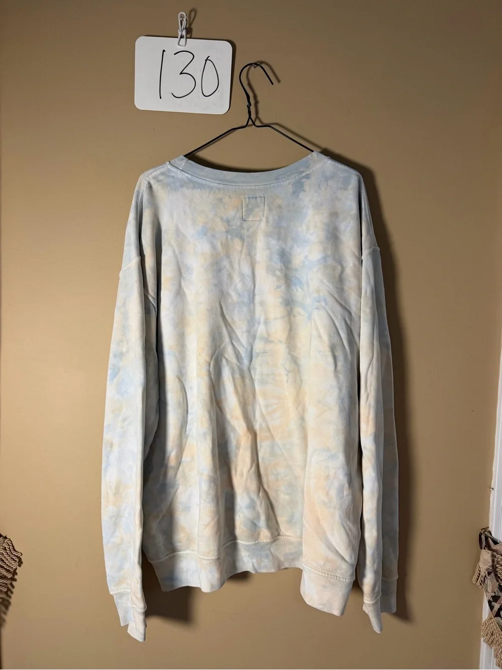 Tie-Dye Surf Graphic Crewneck Sweatshirt - Light Blue RON JON Sz xl